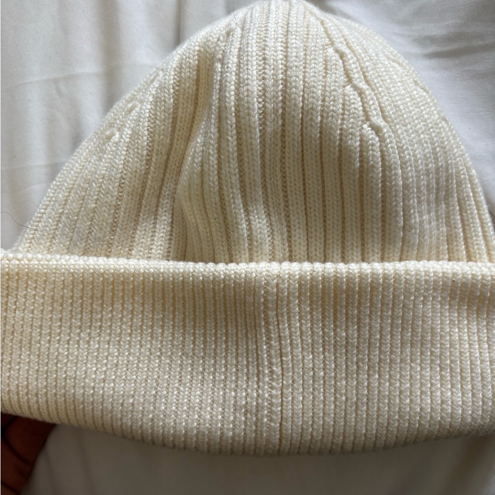 Loewe Ivory Ribbed Knit Hat - Picture 4 of 5